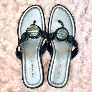 Black Gem Sandals with Wedge | Predictions